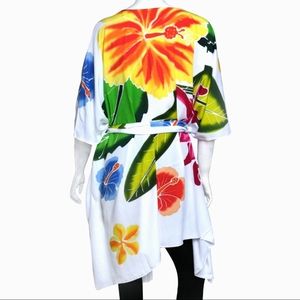 Kaftan Tunic Top / Dress / Cover-up / Robe with Coconut Shell Belt, M - XL